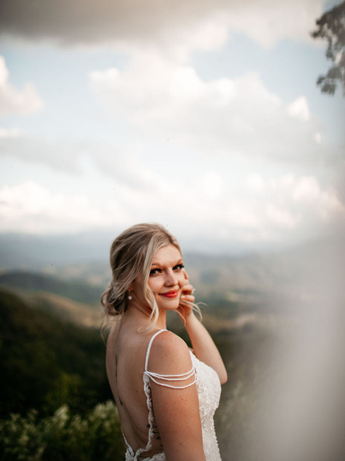 Tennessee elopement photographer captures bride after getting Wedding Hair And Makeup Gatlinburg TN done
