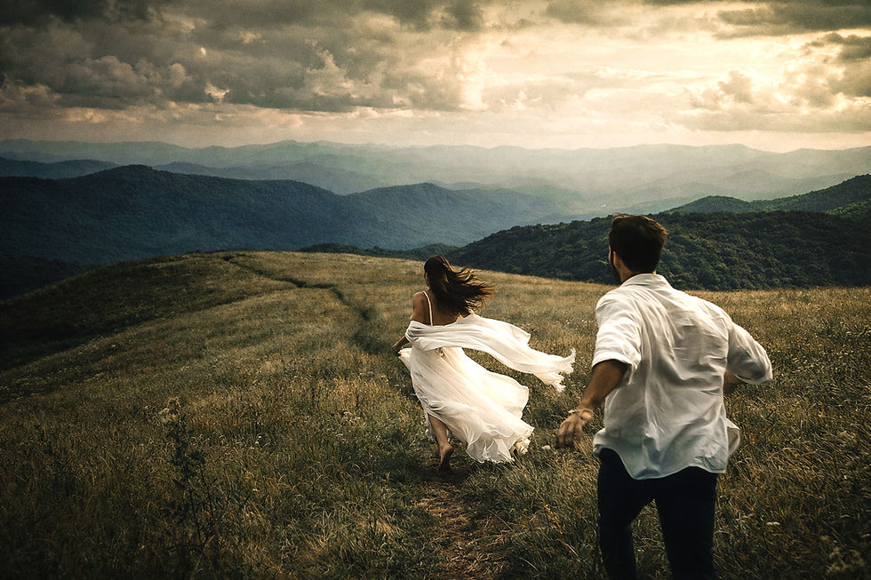 wedding reception place settings in a reception hall at a Smoky Mountain wedding venues 