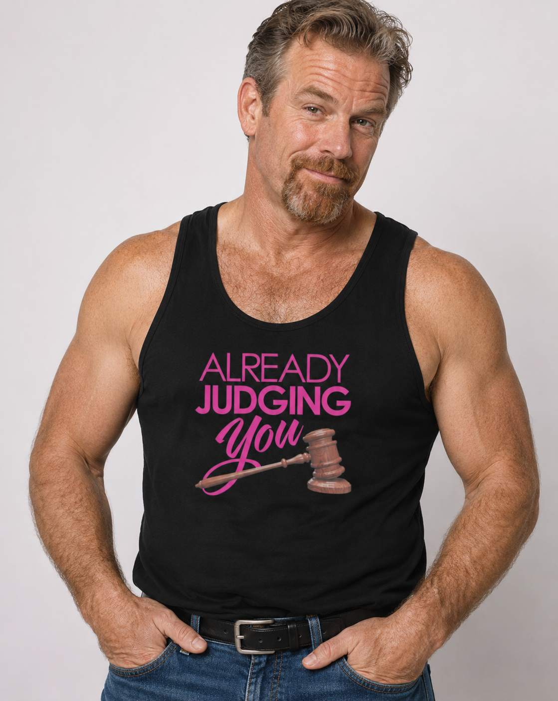 Already Judging You Men's Tank Top (Pink)