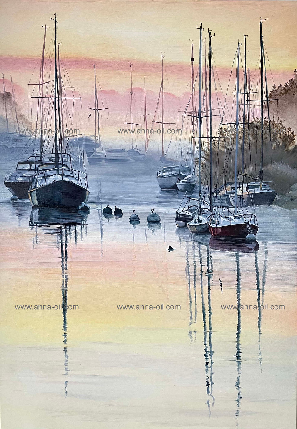 Morning at the marina 70*100 cm