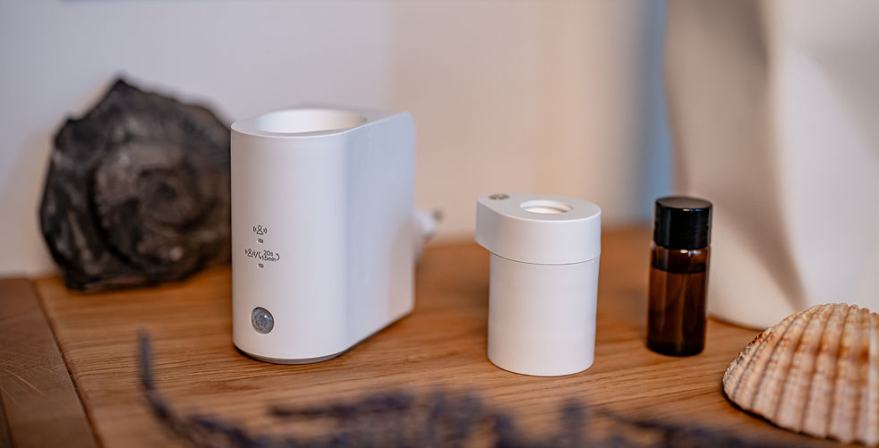 Grafika_Dyfuzor olejków, aromatyzer zapachowy z czujnikiem ruchu Humanas Home Spirit - bia