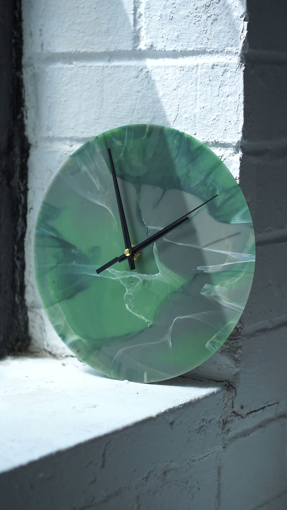 Thumbnail: Recycled Plastic Marbled Wall Clock - Chocolate/Sand