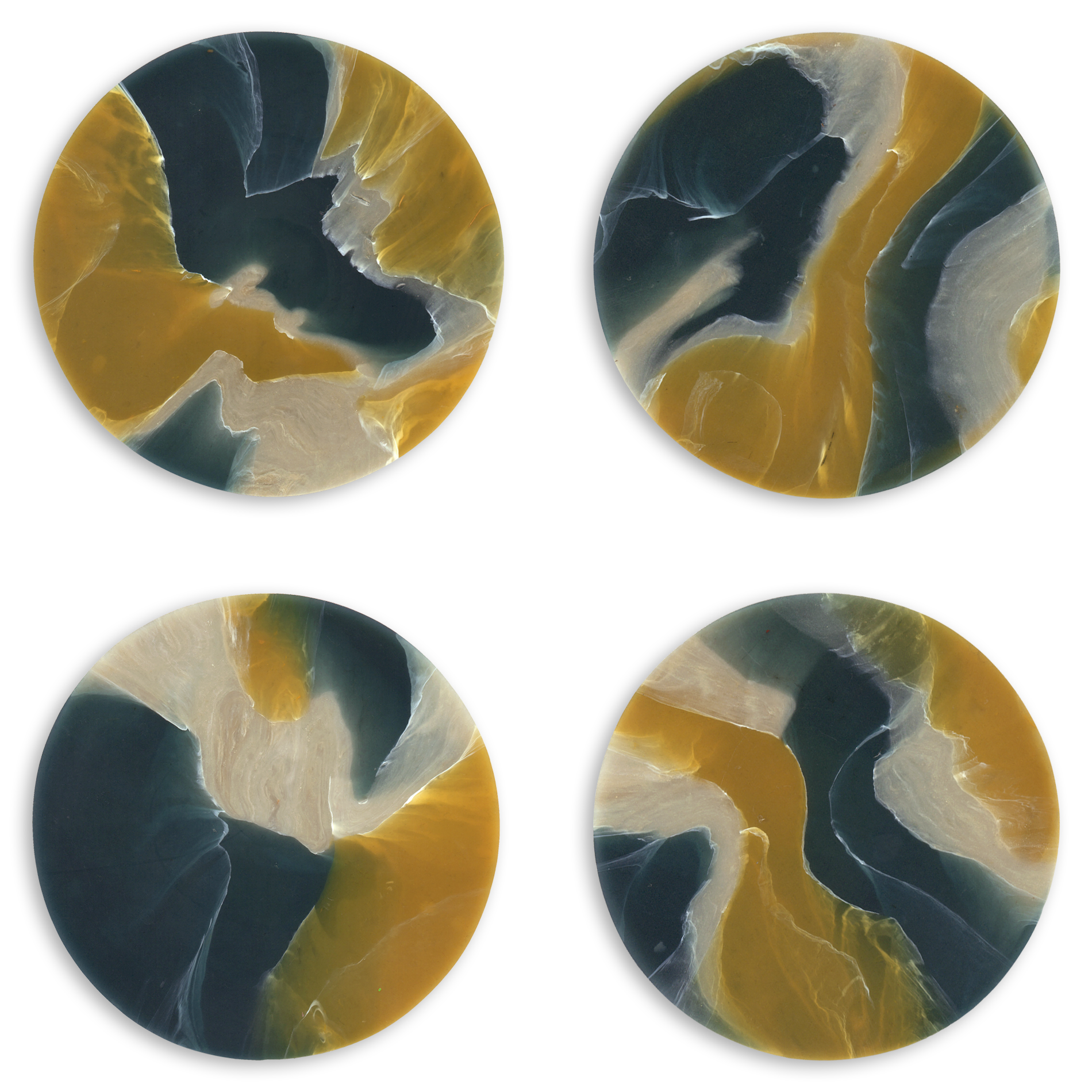 SET OF FOUR GIFT-BOXED SAND OCEAN/SUN COASTERS