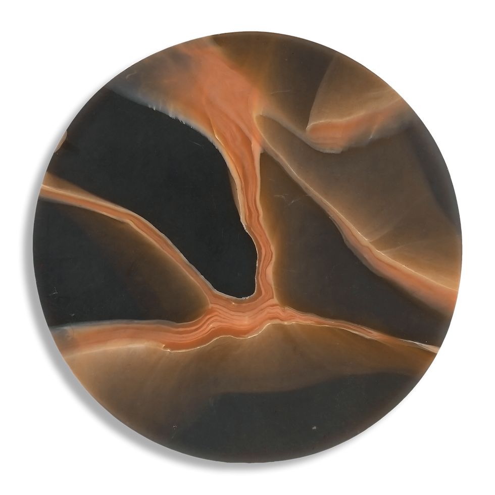 Thumbnail: Handmade recycled plastic coasters with marbled pattern. Eco-friendly homeware in peach orange and grey marble.