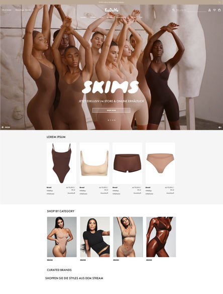 Skims brandshop homepage