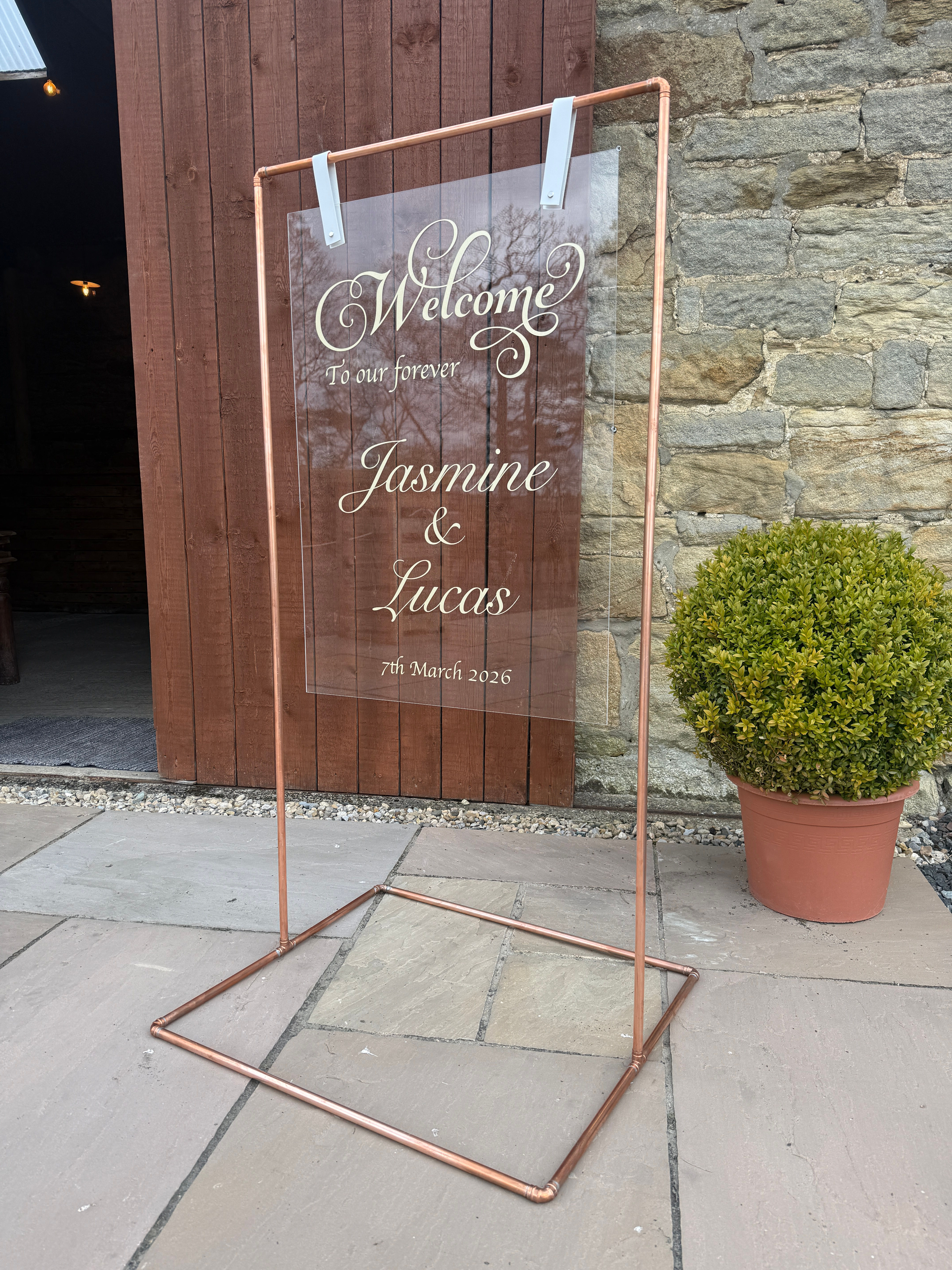 Personalised Acrylic Wedding Welcome Sign UK | Tyne Finery