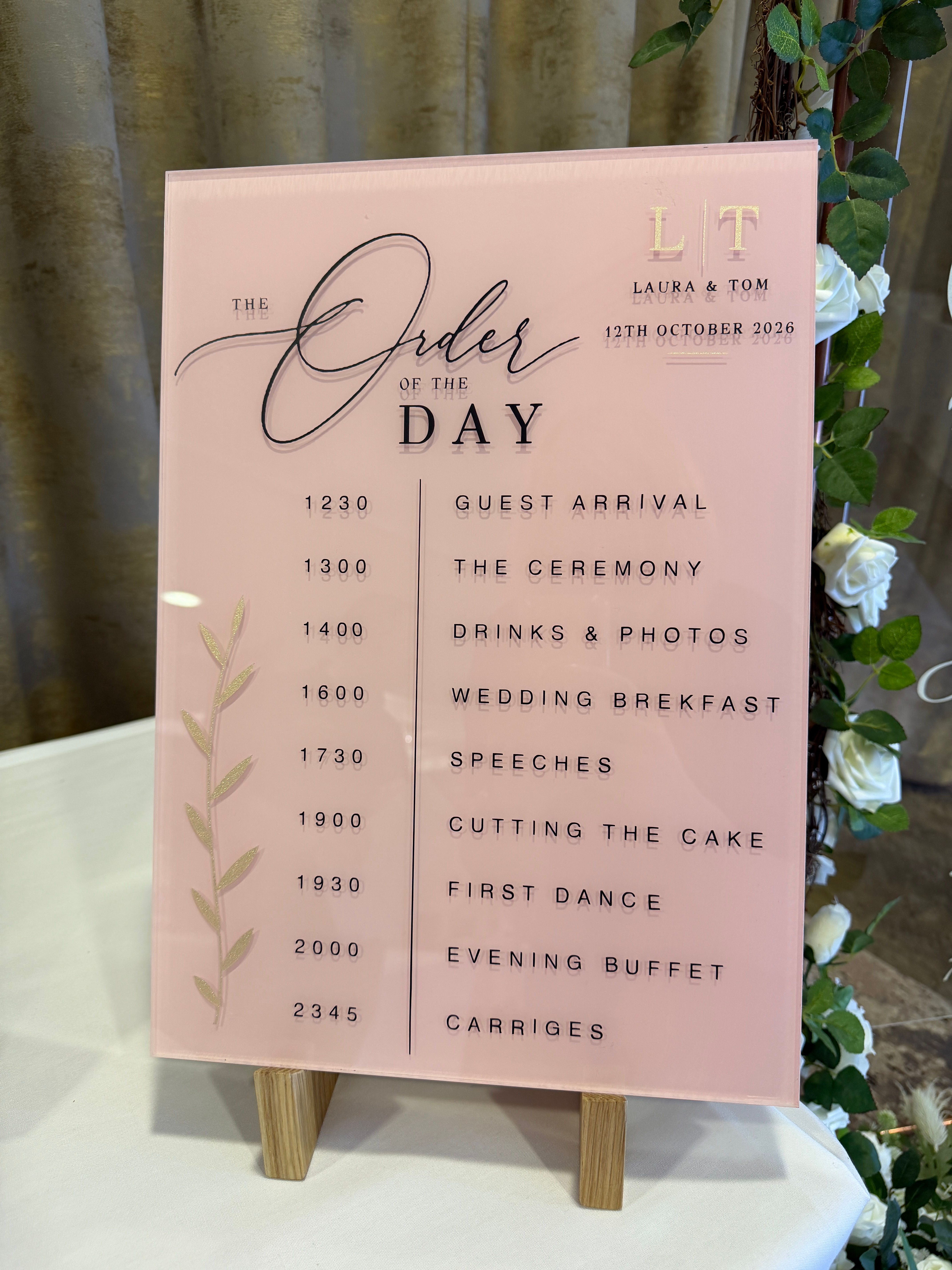 Luxury A2 Order of the Day Sign