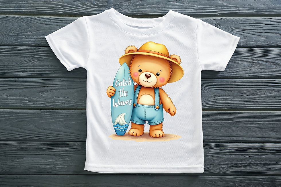 Thumbnail: Summer Teddy Bears Watercolor Clipart, Cute Beach Picnic Bears PNGs