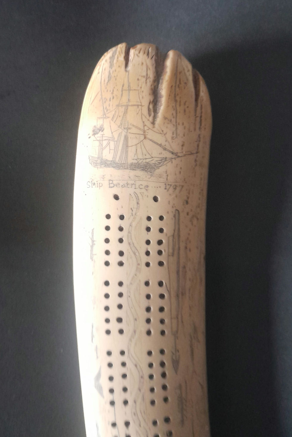 Thumbnail: Vintage Faux Scrimshaw Whale Tooth 