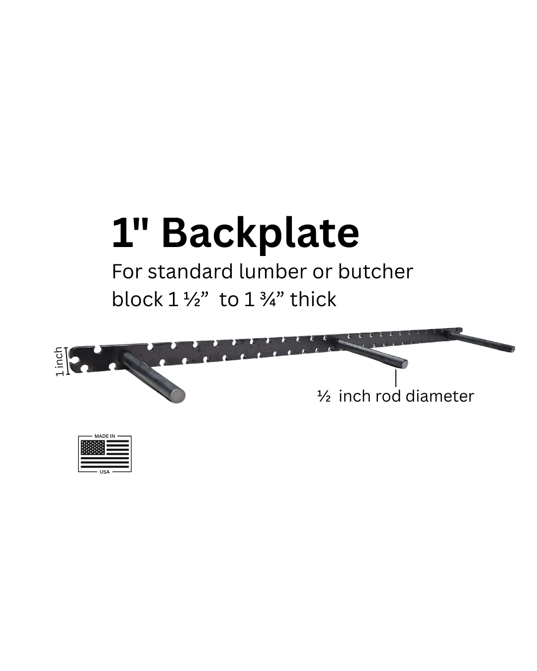 Floating Shelf Bracket - 1" Backplate - For Shelves 1 1/2" - 1 3/4" Thick