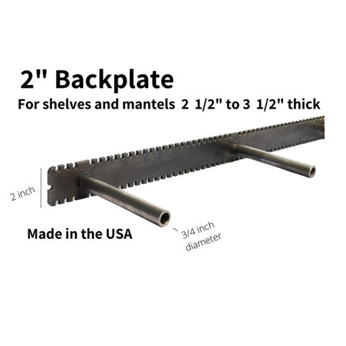 Floating Mantel Bracket 2" Backplate For Mantels and Shelves 2 1/2" 3 1/2" Sheppard Brackets