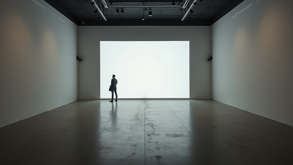 High angle view of a multimedia installation by George Shadow
