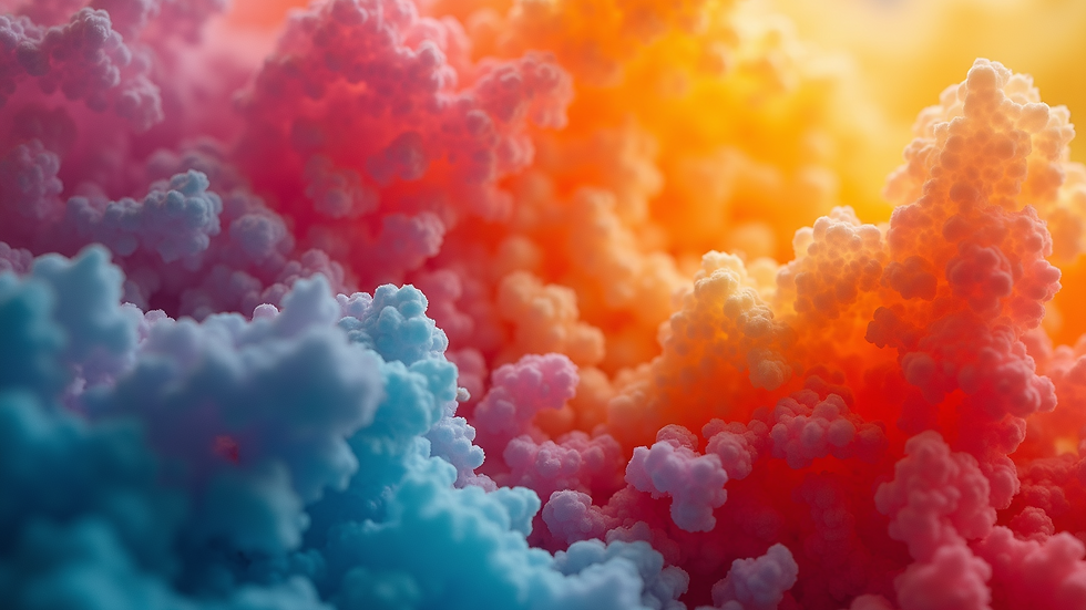 Close-up of vibrant colored abstract art piece