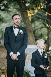 wedding ceremony in front yard
