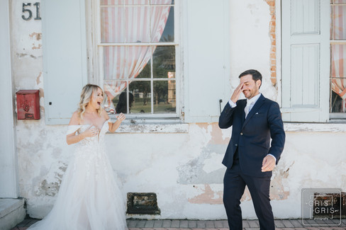 groom is surprised by a first look
