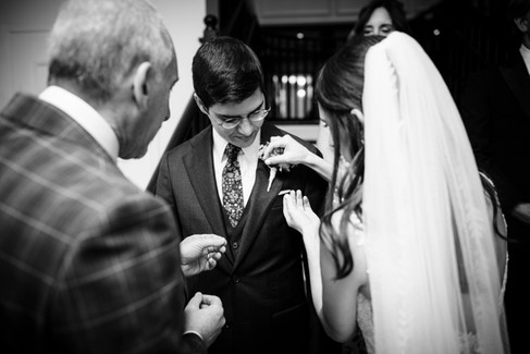 groom getting ready for wedding