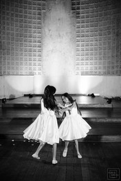 flower girls dancing at new orleans wedding