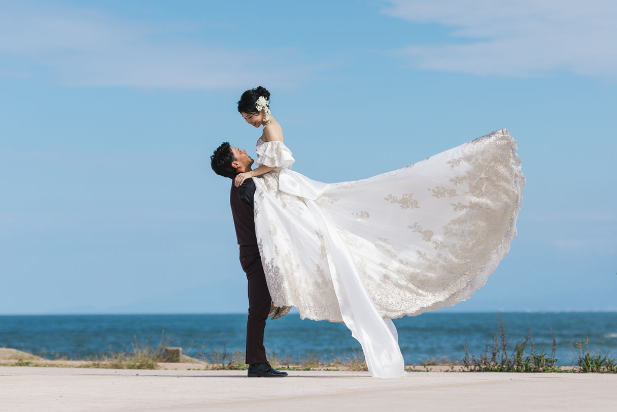 富山フォトウェディング　海　　　ロケーションフォト