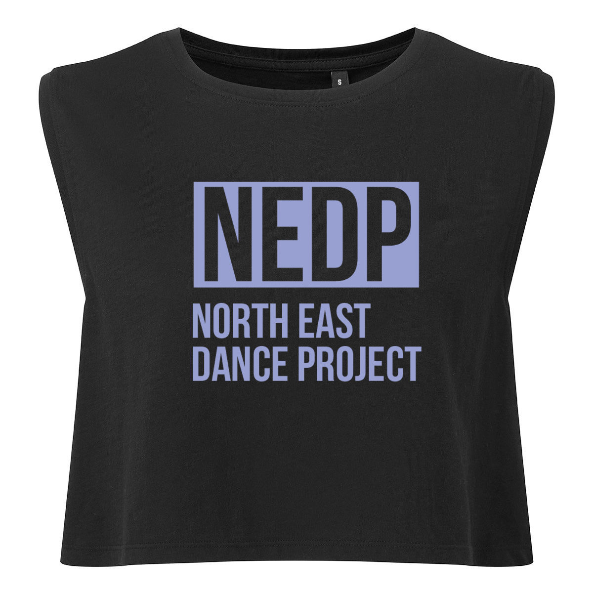 NEDP Black Cropped Tank Top Full Print