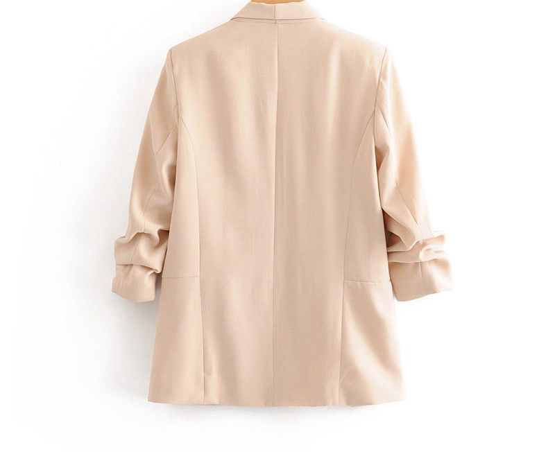 Thumbnail: Tan Blazer with Rolled Sleeves
