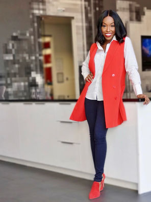 red blazer dress work wear