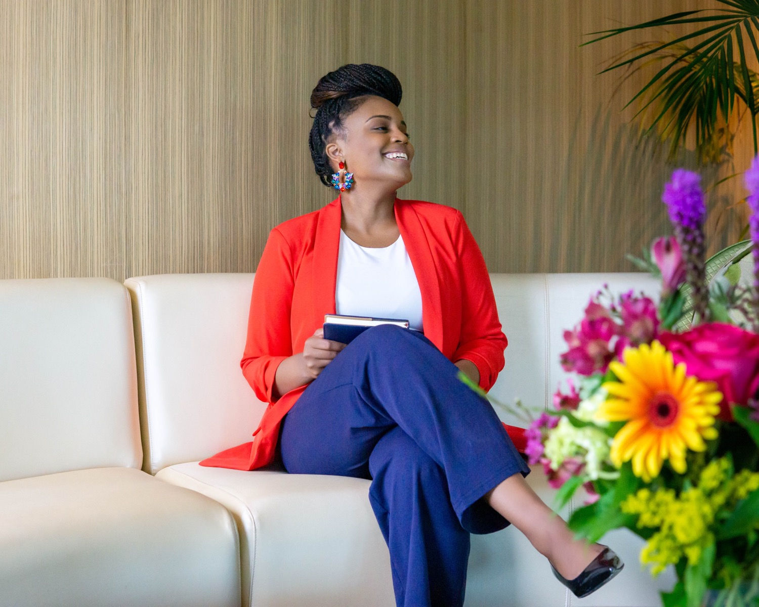 Red Boyfriend Blazer