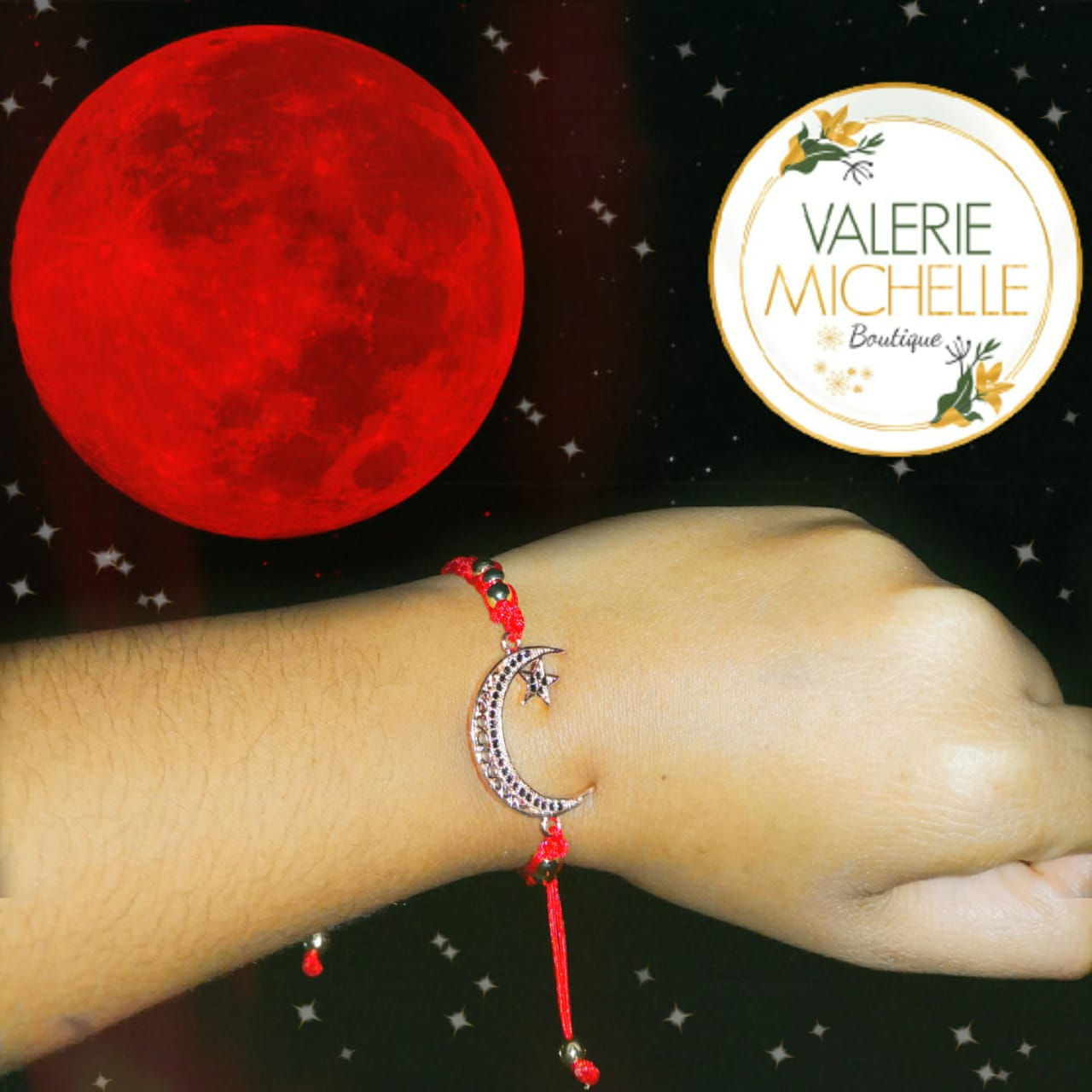 Pulsera de media luna rosa