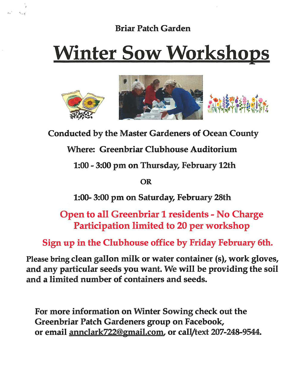 Winter Sow Workshops