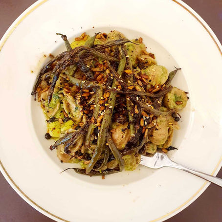Orecchiette mit Dill-Sonnenblumenpesto & Fisolen