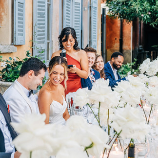 Lake Como wedding at Villa Regina Teodolinda with outdoor ceremony, Italian villa garden, and panora