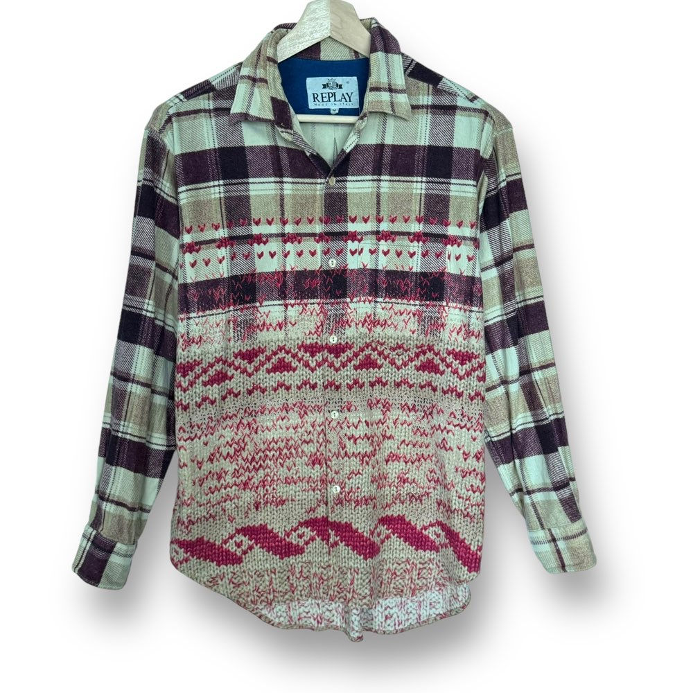 Replay Flannel Made in Italy Size M