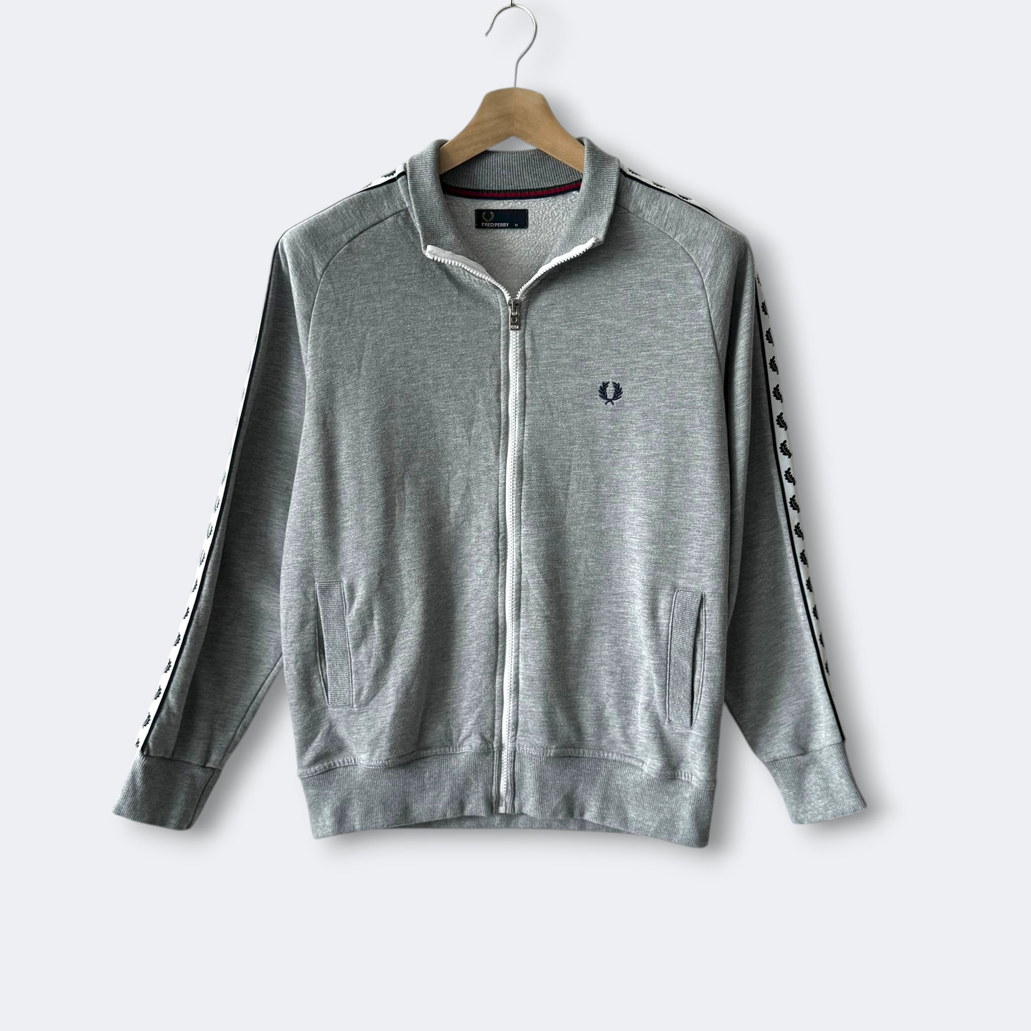 Fred Perry Drake Taped Grey Zip Jacket Size M