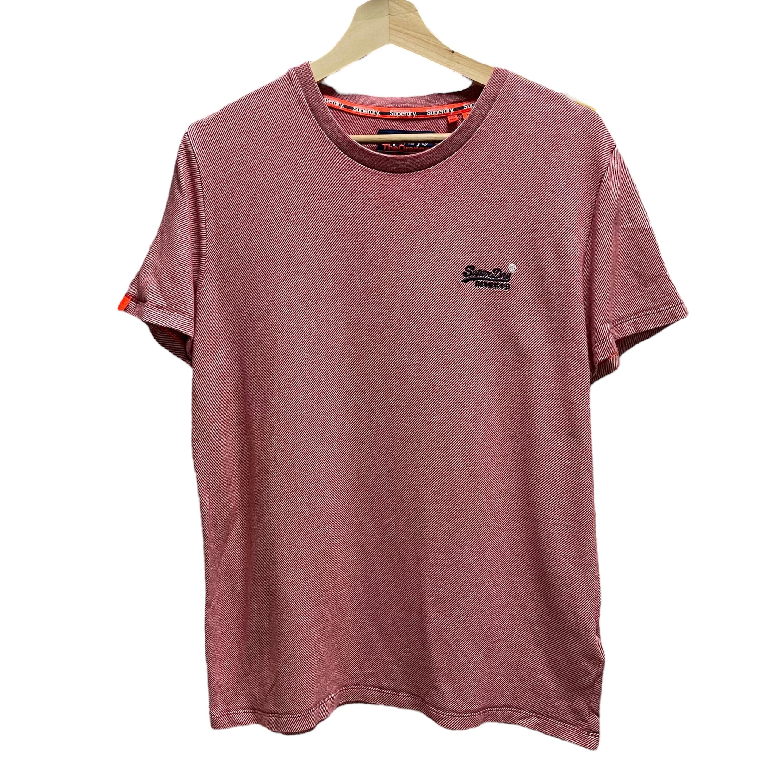 Superdry Orange Diagonal Stripes Tee L