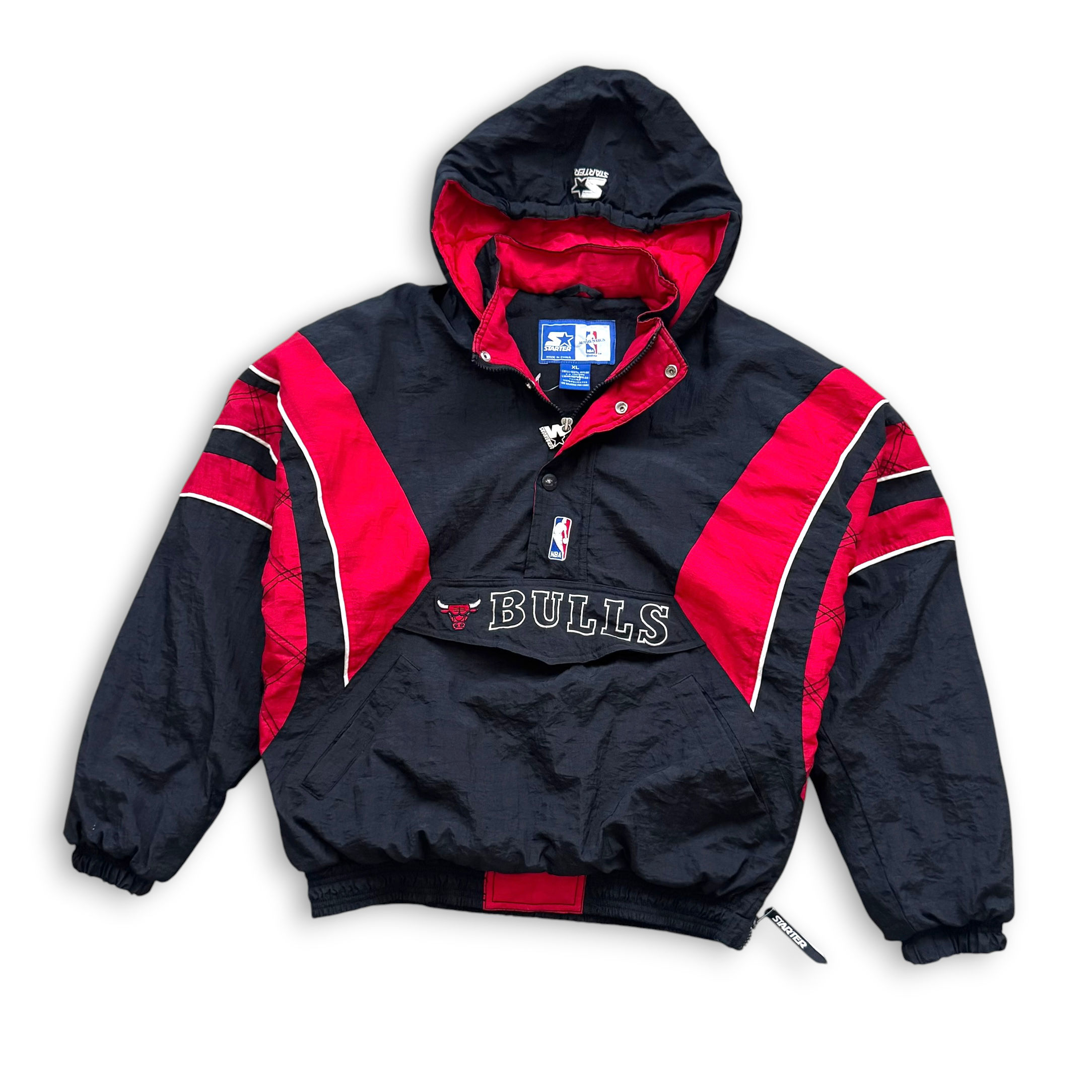 Vntg 90’s Starter x NBA Bulls Puffer Half Zip Jacket Size XL best L