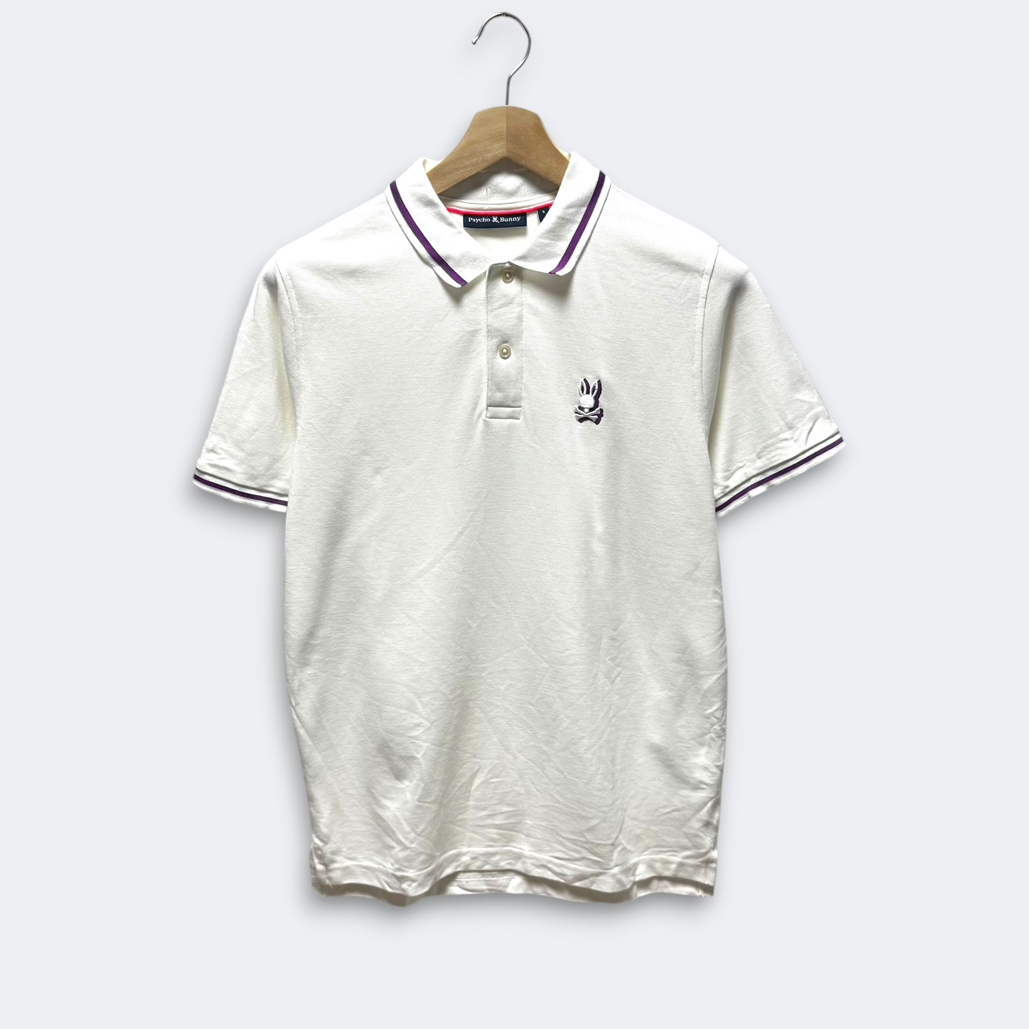 Psycho & Bunny White Polo Shirt Size L