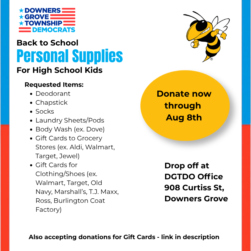 DGTDO Back To School - Personal Supplies - Drive - Now Through August 8