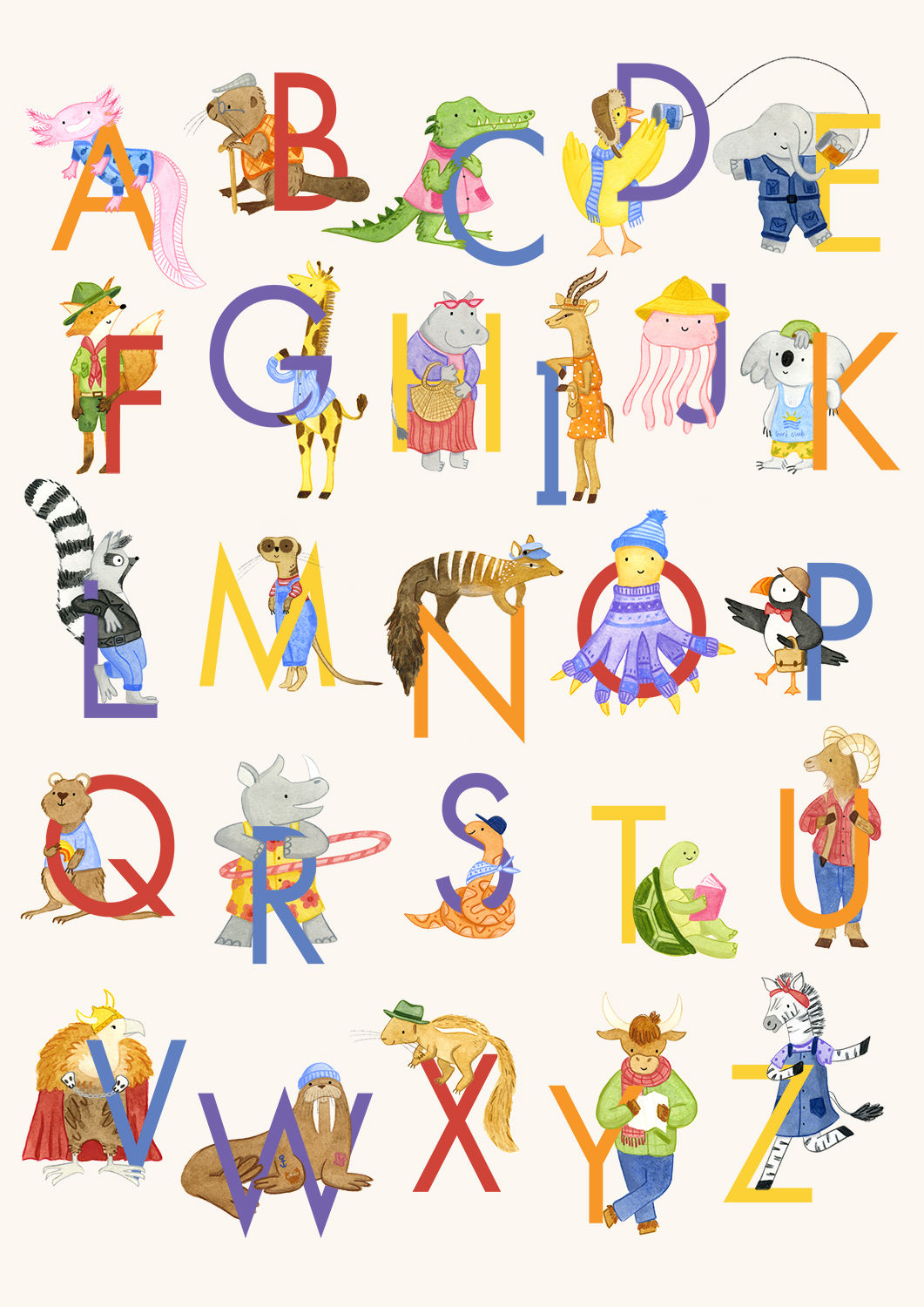 Animal A-Z Alphabet Print