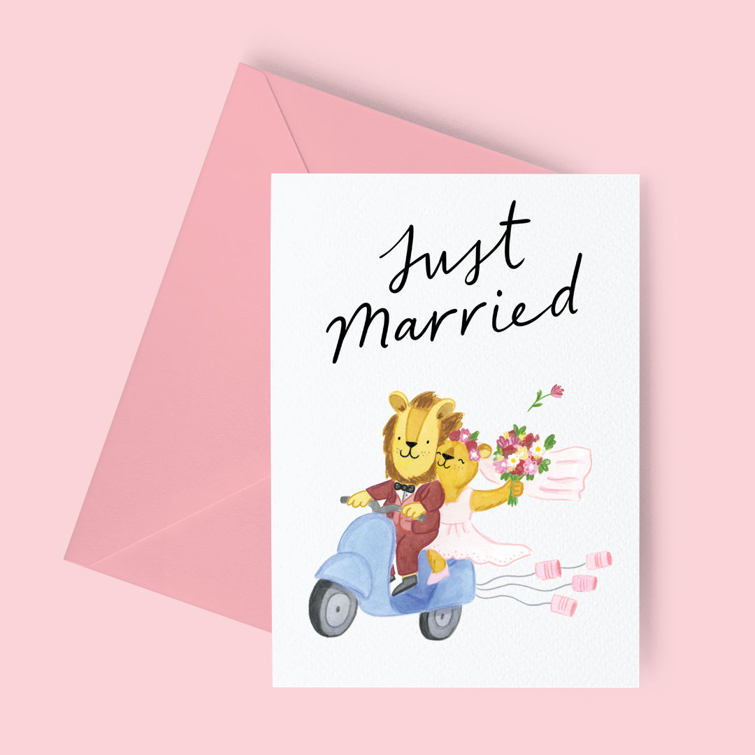 Just Married Greeting Card