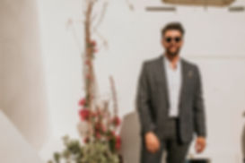 Greek Island elopement - groom portrait
