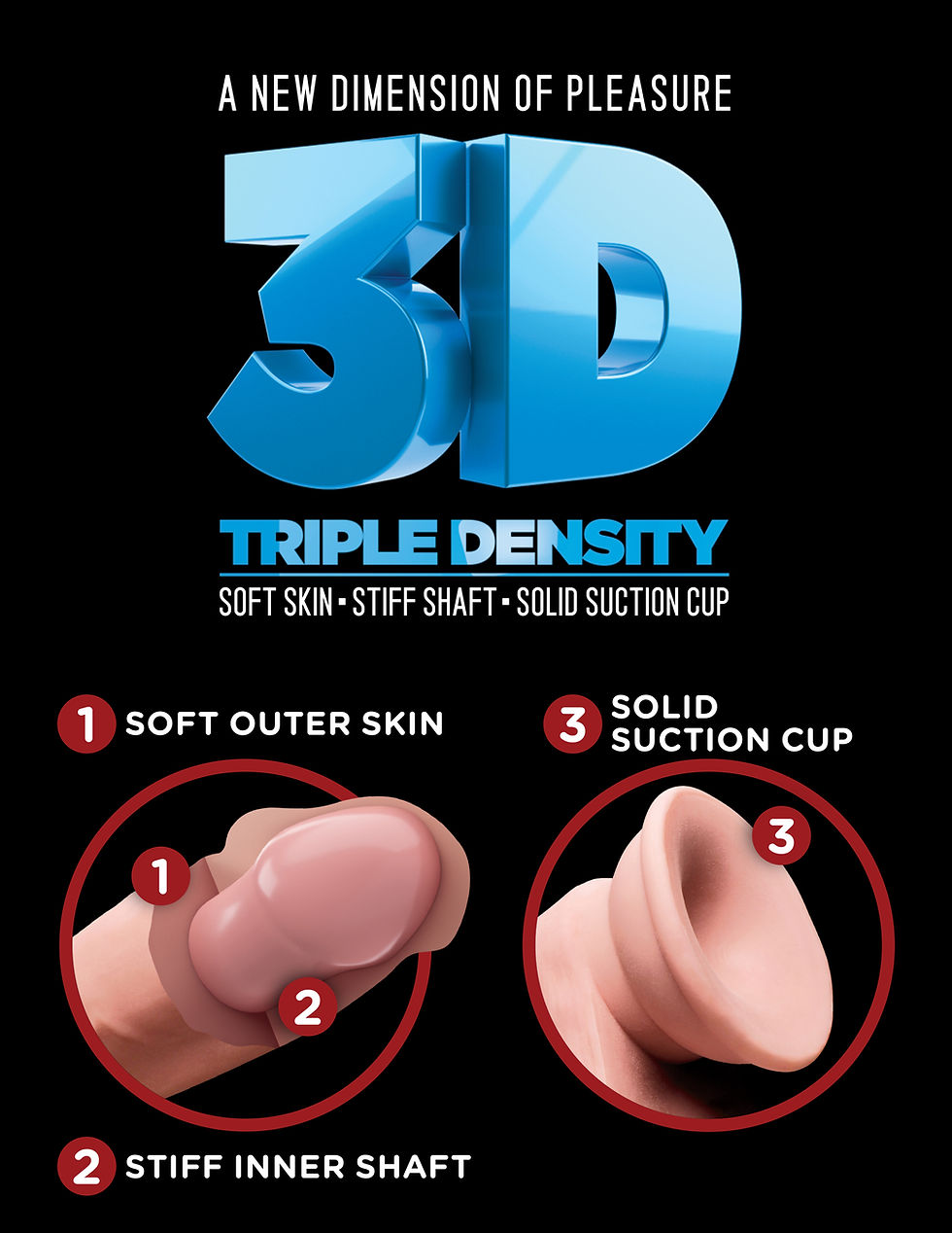Miniatura: King Cock Plus 6.5" Triple Density Cock with Balls - Flesh