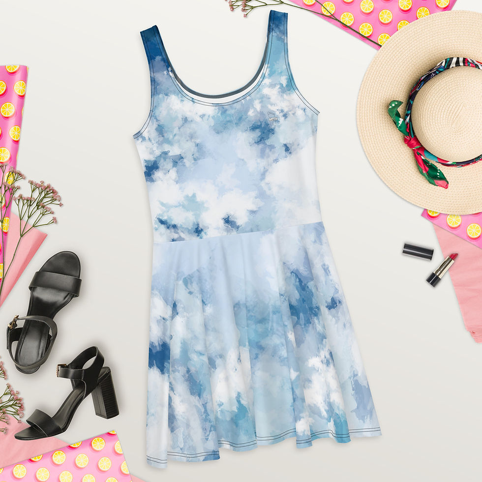 Thumbnail: FEMME Robe Patineuse NUAGE BLEU
