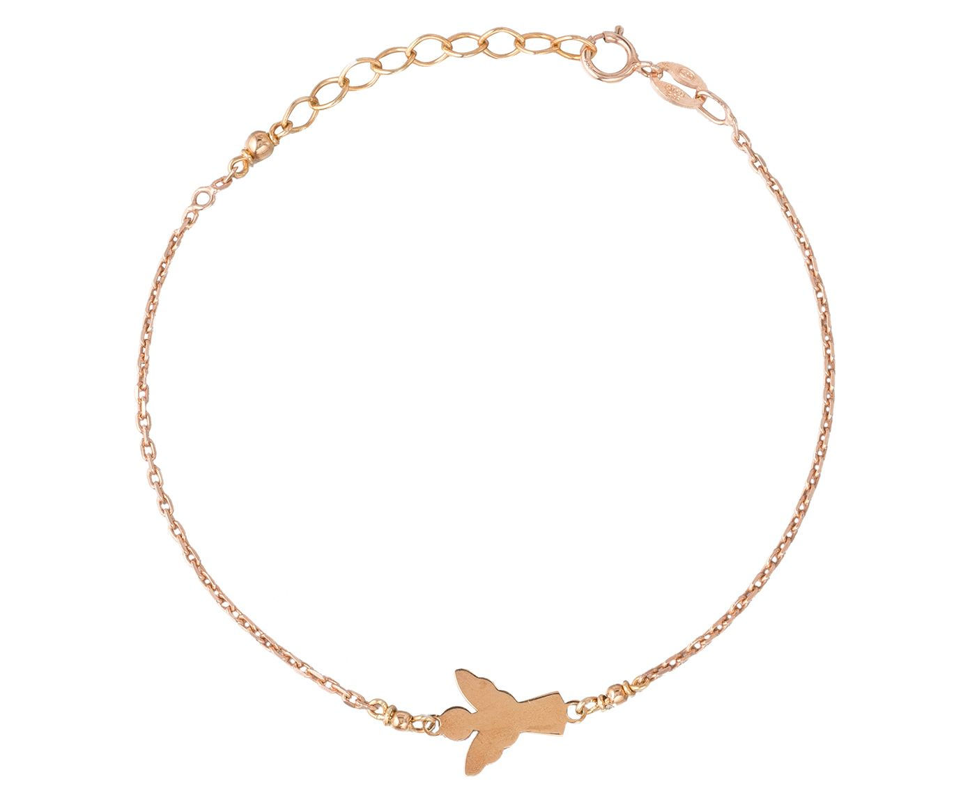 Gliederkette Armband Schutzengel, gold vergoldet