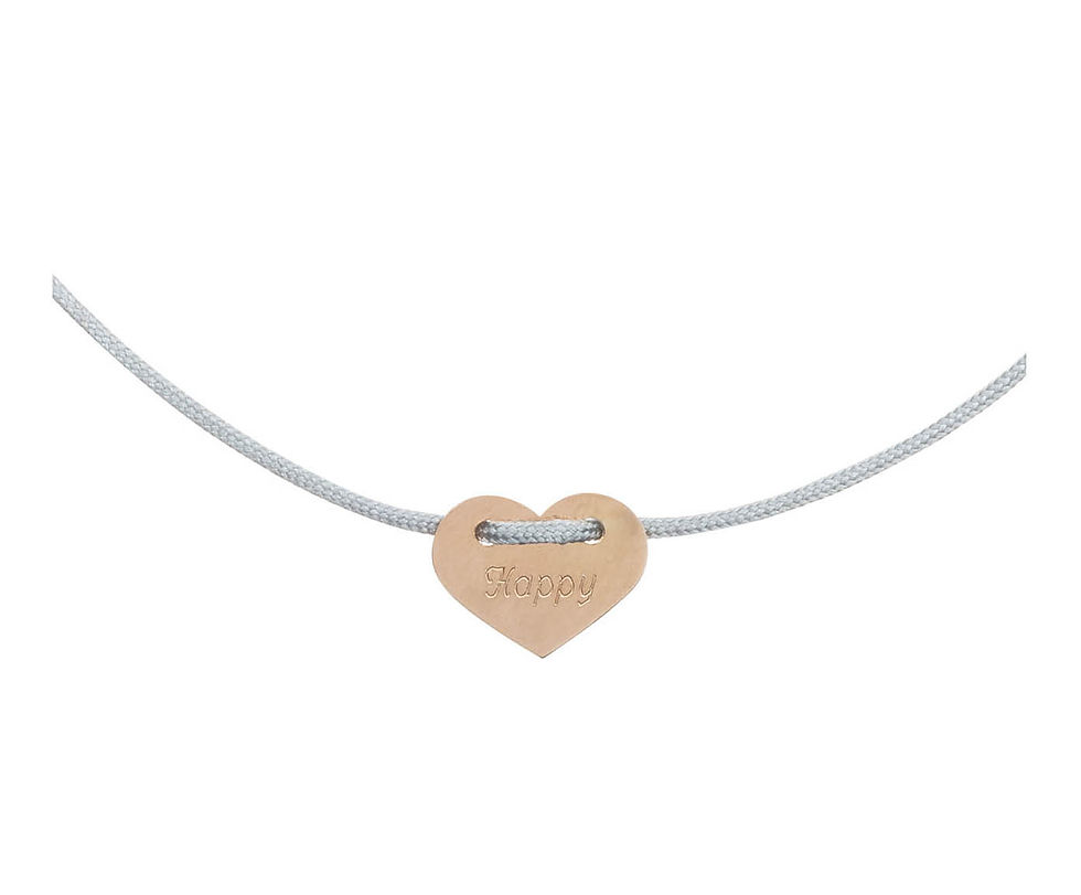 Miniaturbild: Stoffband nude, Herz graviert "happy"
