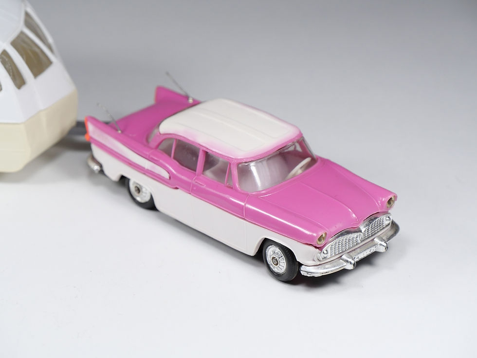 Miniatura: NOREV - 91 - Simca Chambord et Caravane Henon - Rose Fushia - En boite