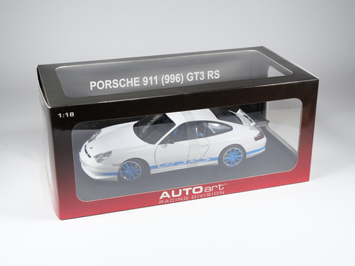 AUTOART - 80472 - PORSCHE 911 (996) GT3 RS 2004 - White w/ Blue