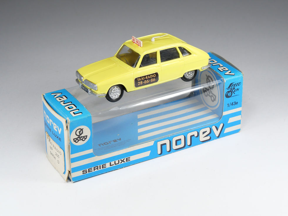 NOREV - SÉRIE LUXE / PLASTIGAM - 205 - Renault 16 Taxi Radio - Jaune pale - En b