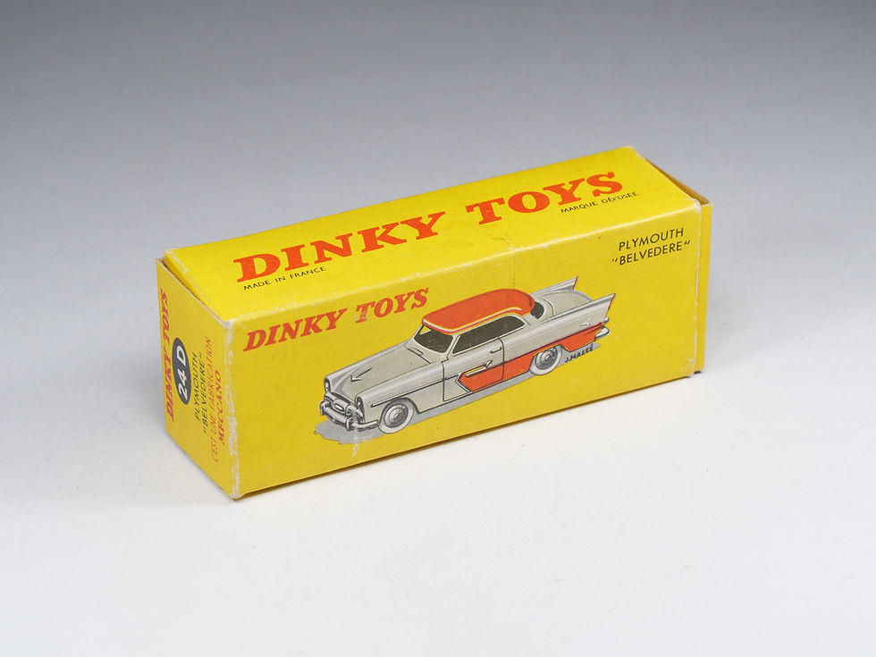 Thumbnail: DINKY TOYS FRANCE - 24D - Plymouth Belvédère - Gris et rouge - En boite