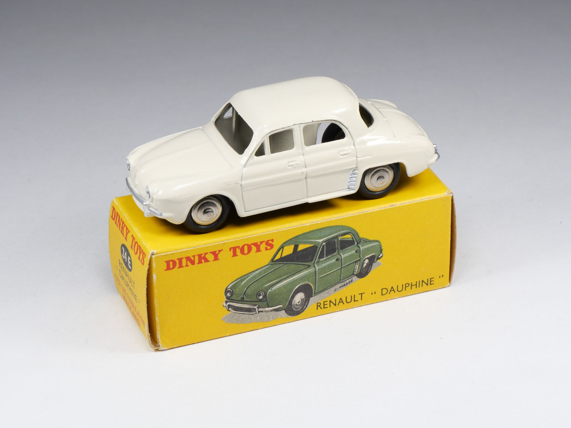 DINKY TOYS FRANCE - 24E - Renault Dauphine - Ivoire - Magnifique - En boite