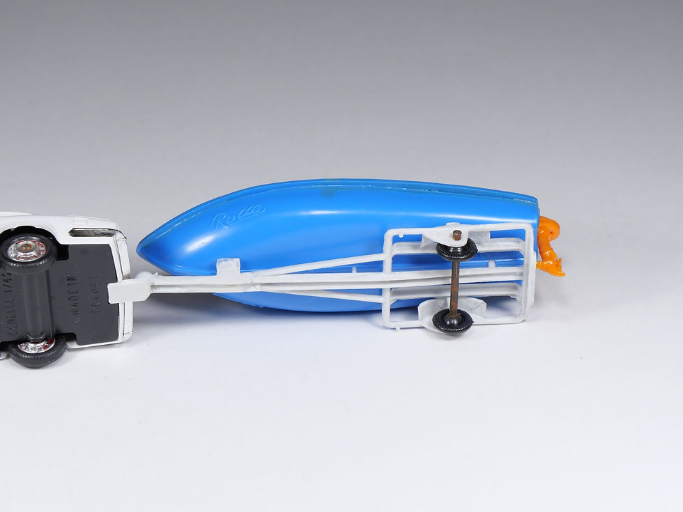 Miniature : NOREV - 92 - Fiat Dino avec Remorque et Bateau Dinghy Rocca - En boite