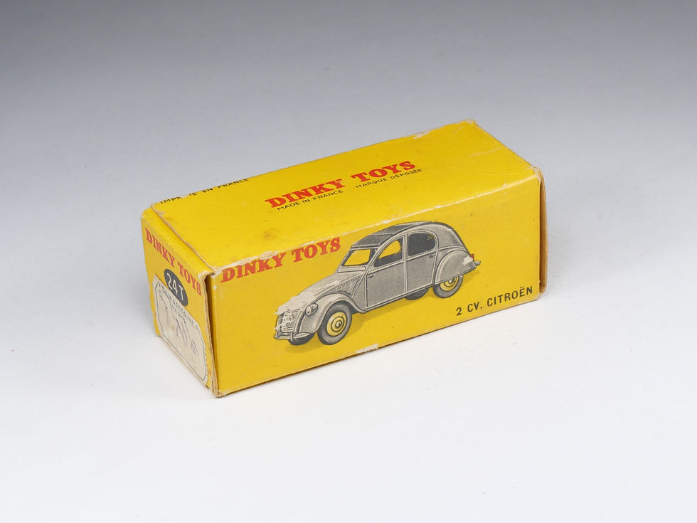 Miniature : DINKY TOYS FRANCE - 24T - Citroen 2cv - Rare gris vert - En boite